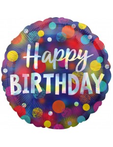 Balão Redondo Happy Birthday Bolas